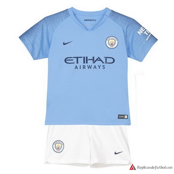 Camiseta Manchester City Primera equipación Niños 2018-2019 Azul Blanco